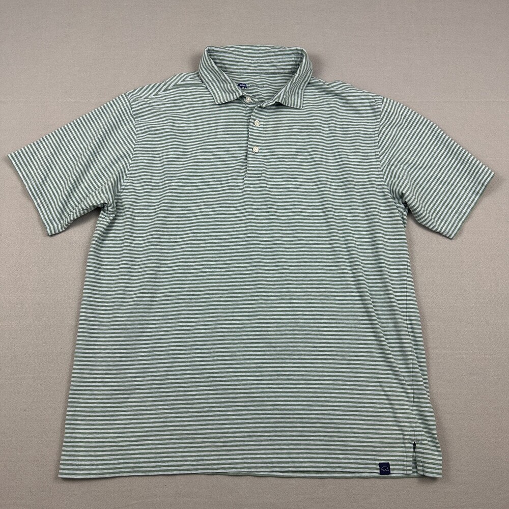 Onward Reserve Polo Shirt Men Extra Large Green Stripe Peformance Golf XL